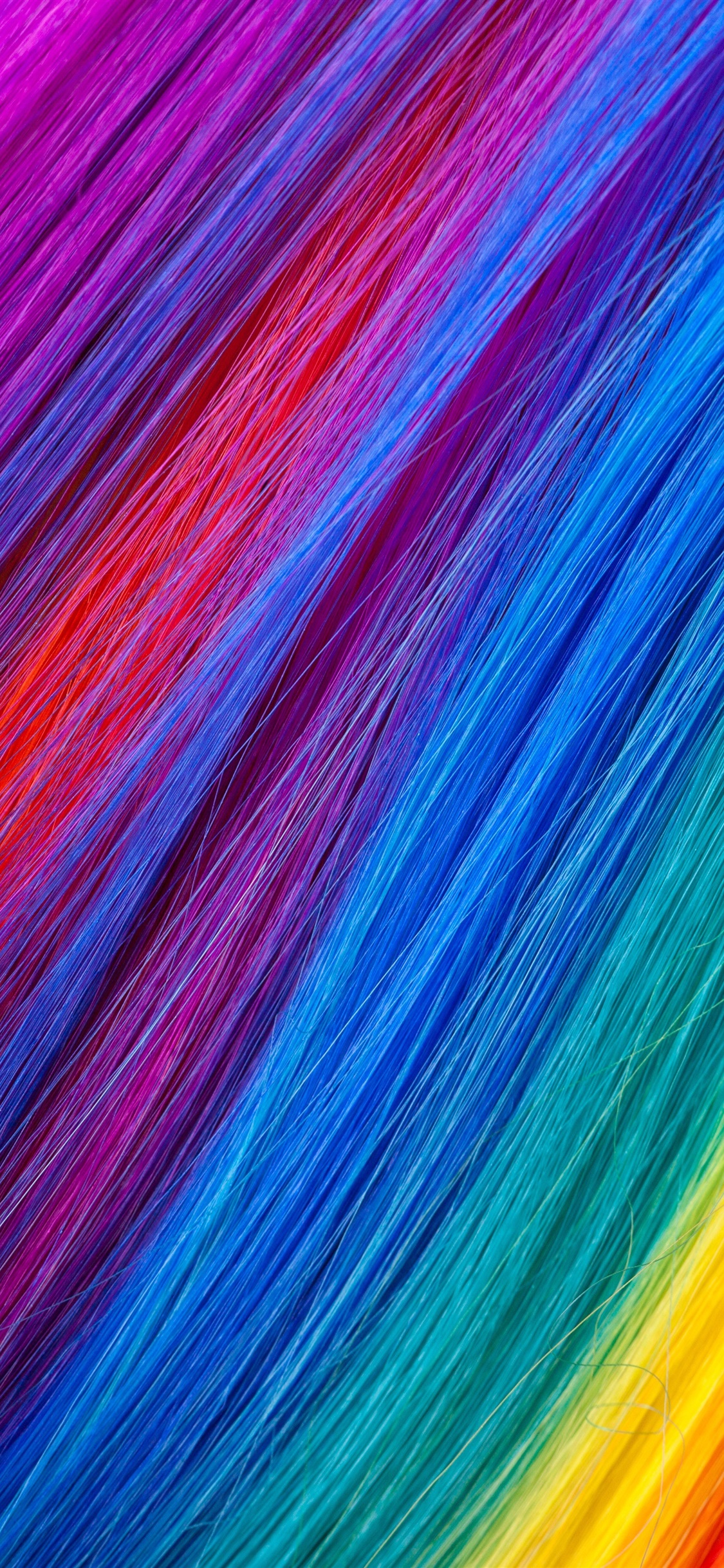 Iphone Wallpaper Rainbow Color Hairs - Colorful Threads - HD Wallpaper 