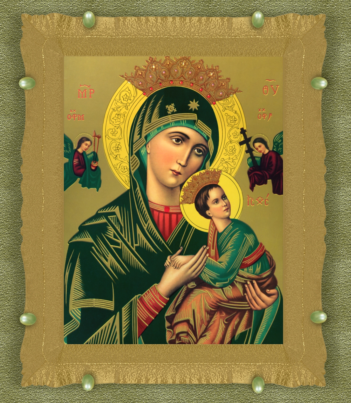 Main Image In Frame 
 Style Border - Mother Of Perpetual Help - HD Wallpaper 