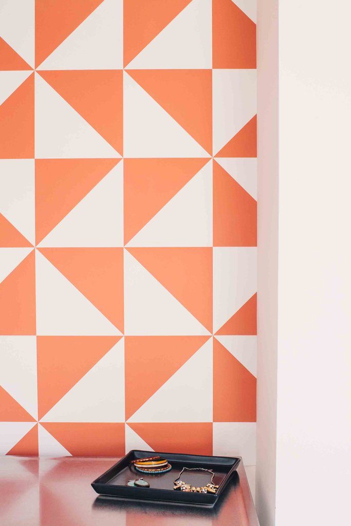 Geometric Removable Wallpaper - Motif Cat Dinding Unik - HD Wallpaper 