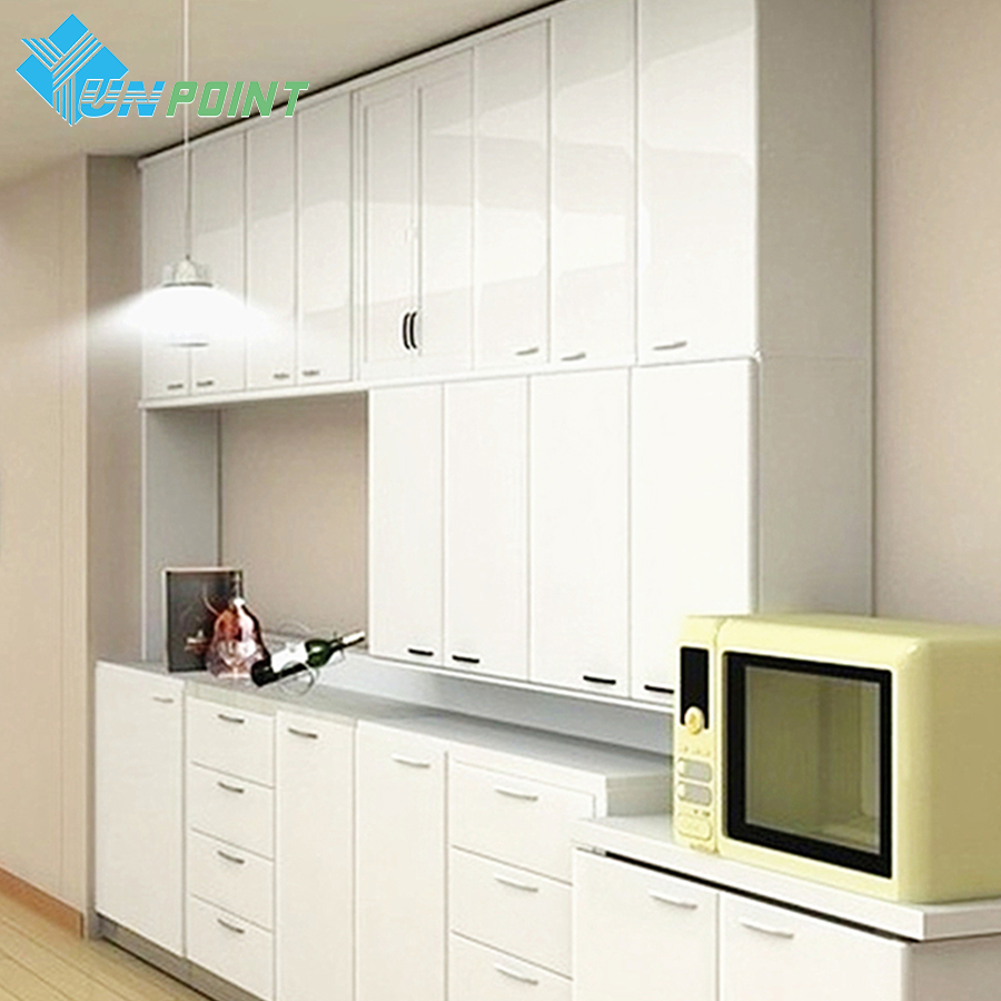 White Glossy Wall Stickers Diy Decorative Film Pvc - Kitchen Cabinet Film Designs - HD Wallpaper 