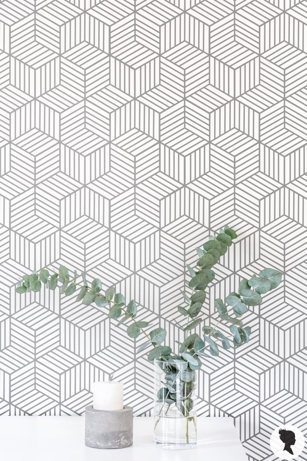 Removable Wallpaper Geometric Cube - HD Wallpaper 