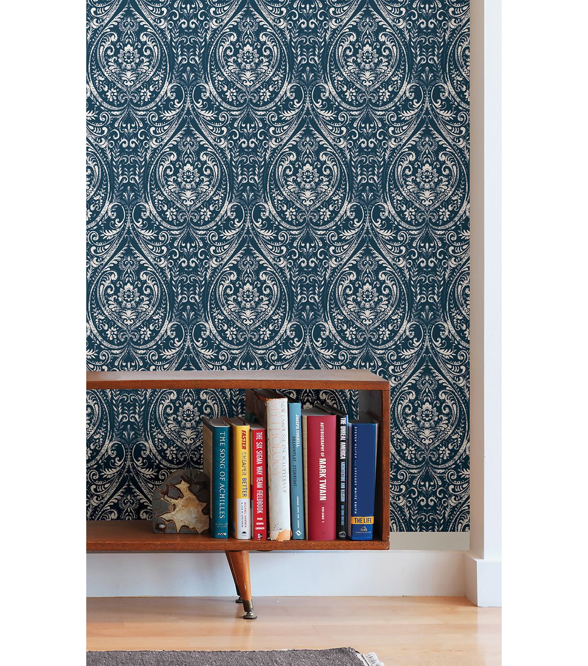 Bohemian Damask Indigo Peel & Stick - HD Wallpaper 