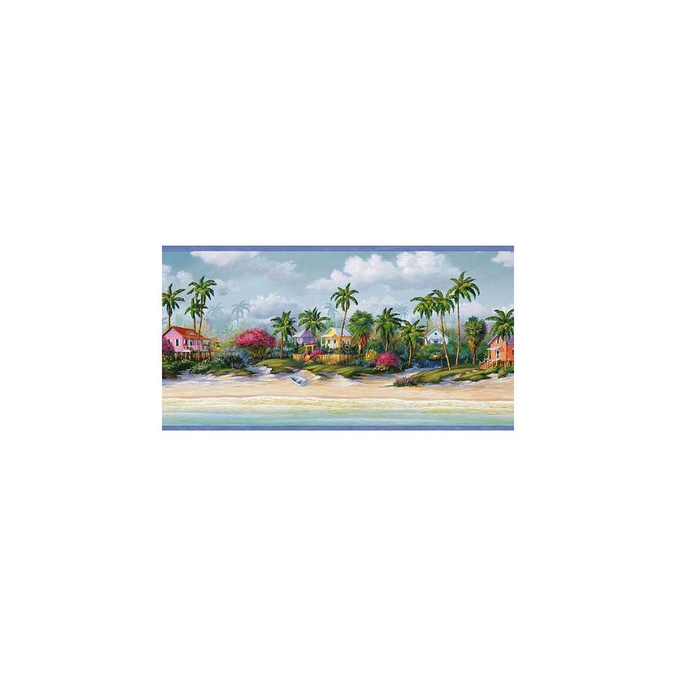 Island Living Tropical Beach Cw32211b Wallpaper Border - Plantation - HD Wallpaper 