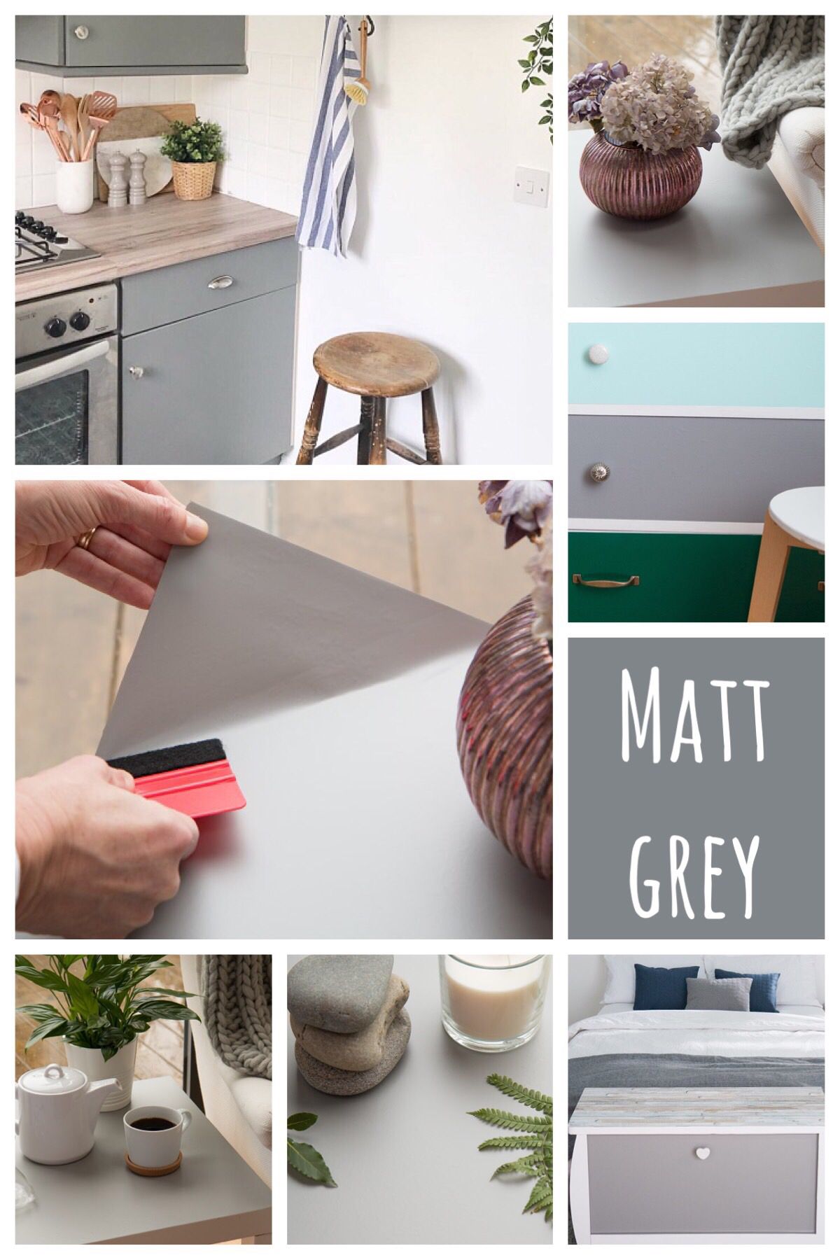 Kitchen Vinyl Wrapping Grey - HD Wallpaper 