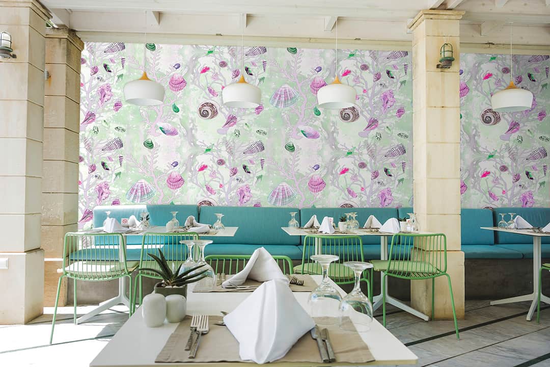 Casart Coverings Green Pink Shells Removable Wallpaper - Maruzzella Sant Isidoro - HD Wallpaper 