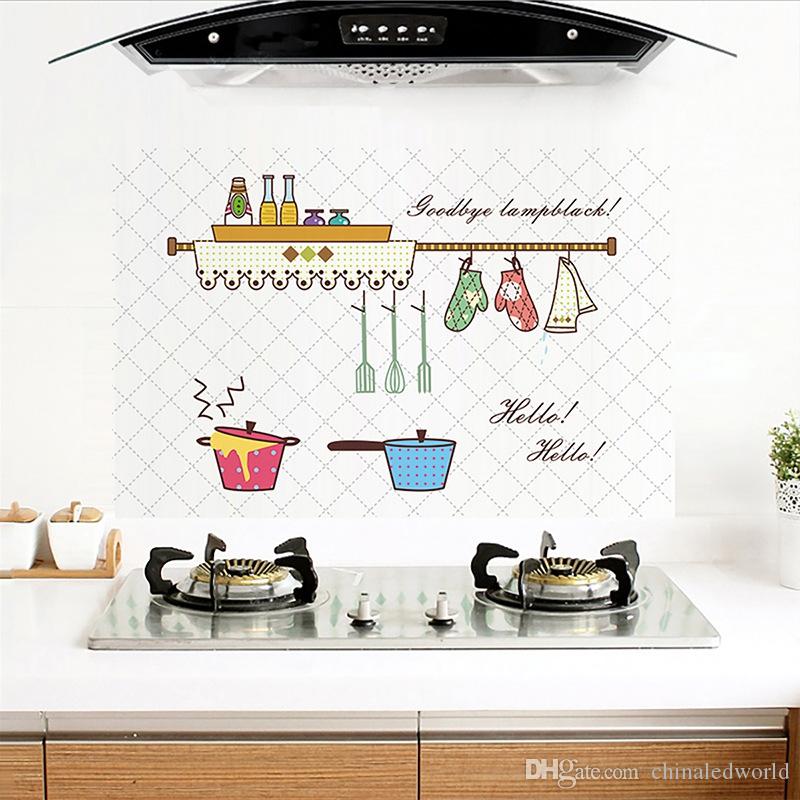 Decor Kitchen Wall Sticker Self Adhesive Pvc Cartoon - HD Wallpaper 