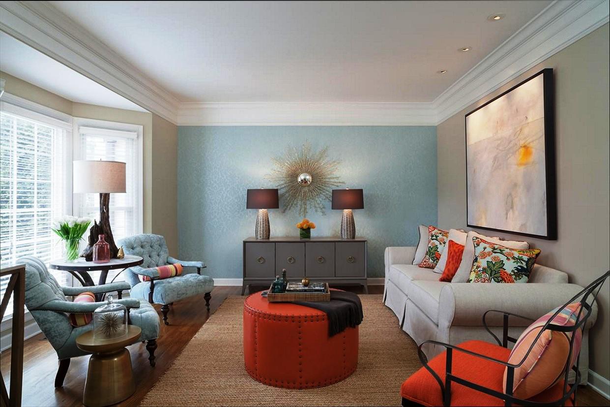Wallpaper Accent Wall Living Room - Matching Sofa Living Room - HD Wallpaper 