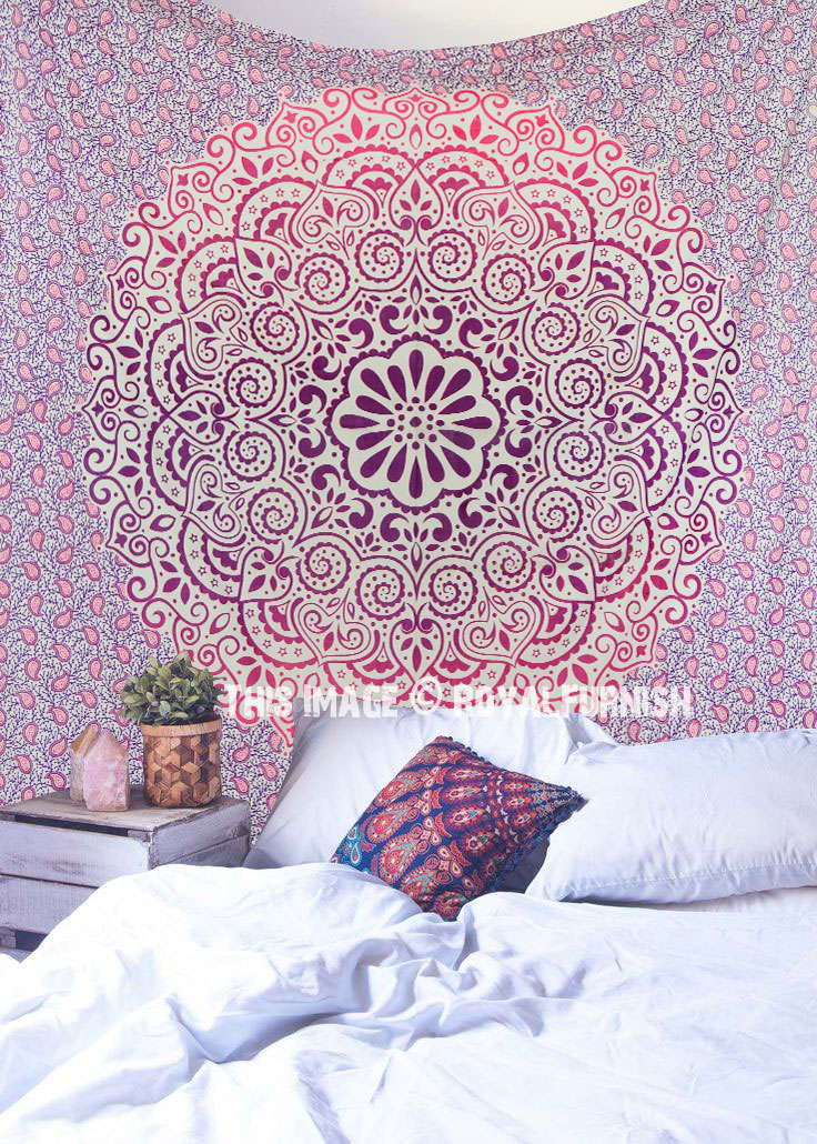 Mandala Tapestry Bed - HD Wallpaper 