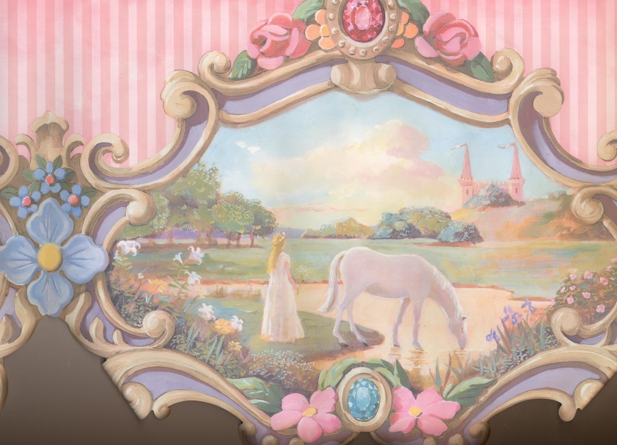 Princess And White Unicorn Painting Art - HD Wallpaper 