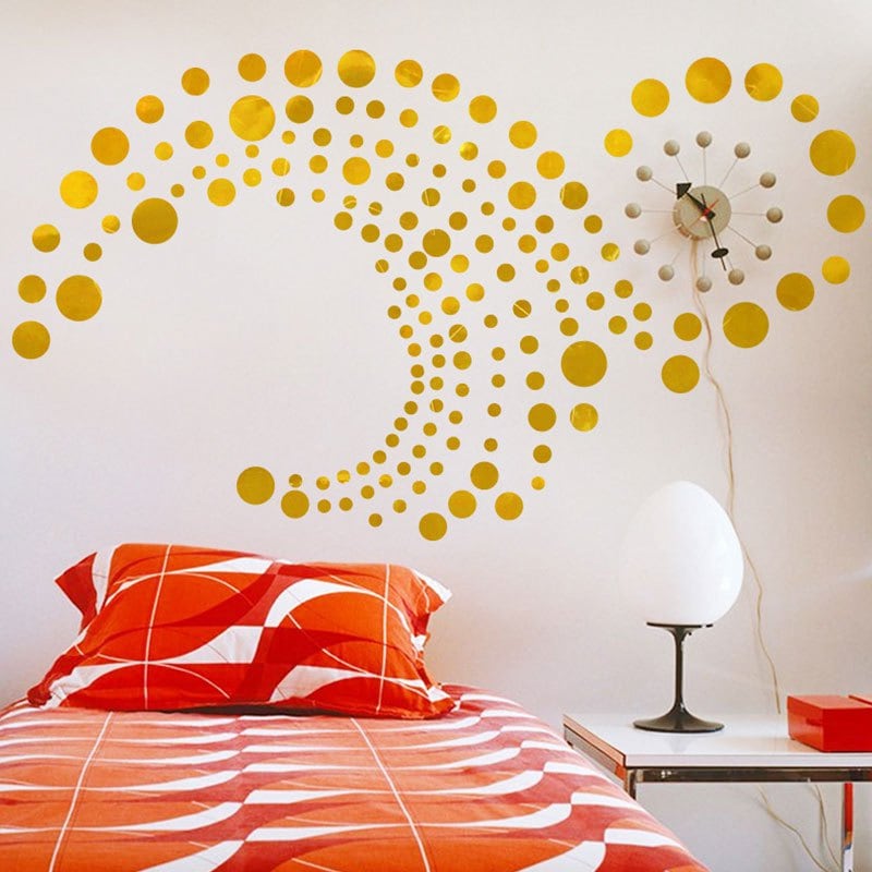 Online Glitter Circle Diy Waterproof Removable Wall - Diy Polkadot Wall Decal - HD Wallpaper 