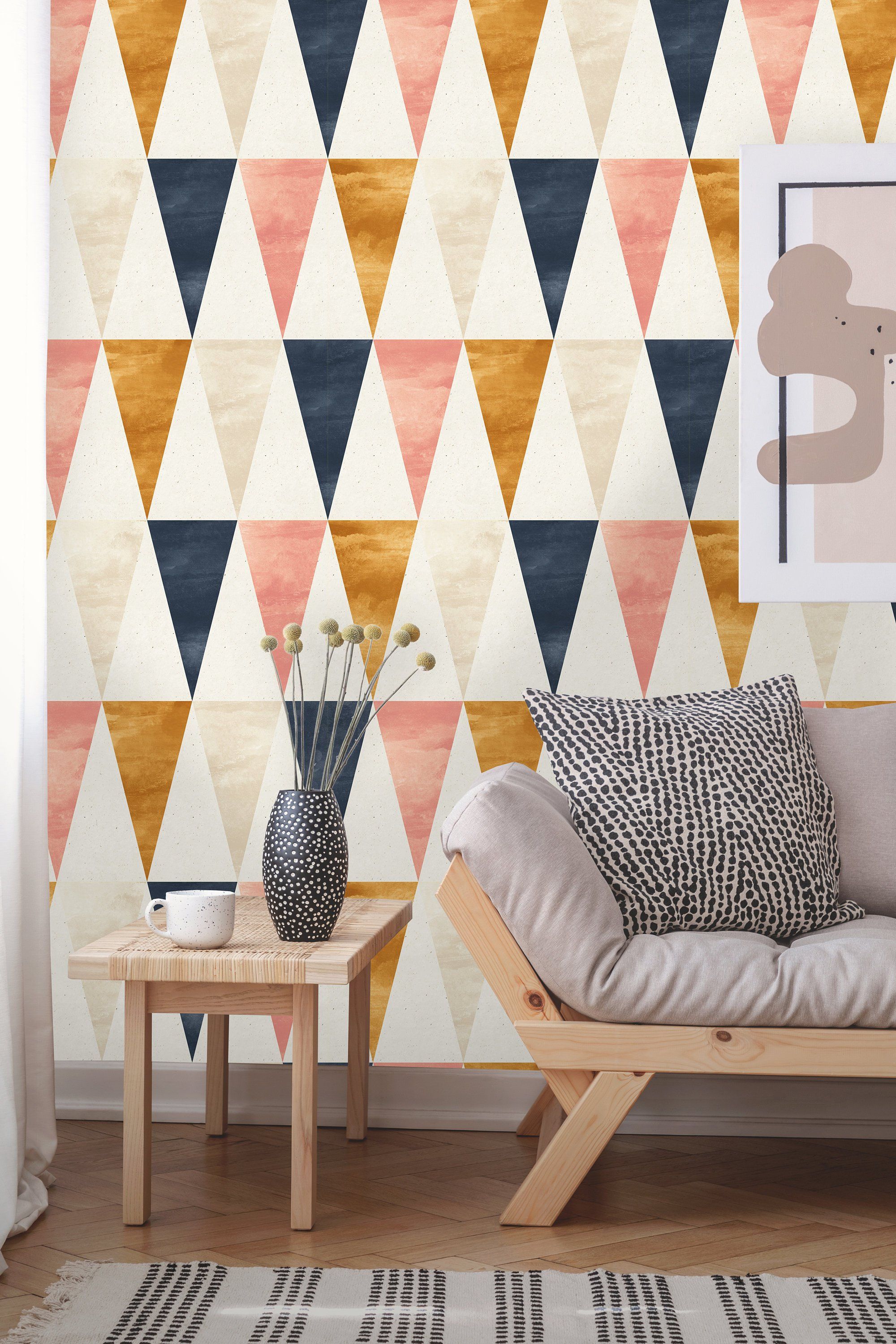 Geometric Peel And Stick Wallpaper Mural - HD Wallpaper 