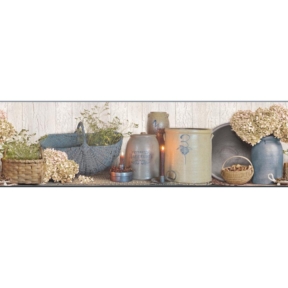 York Wallcoverings Country Keepsakes Hydrangea Border - HD Wallpaper 