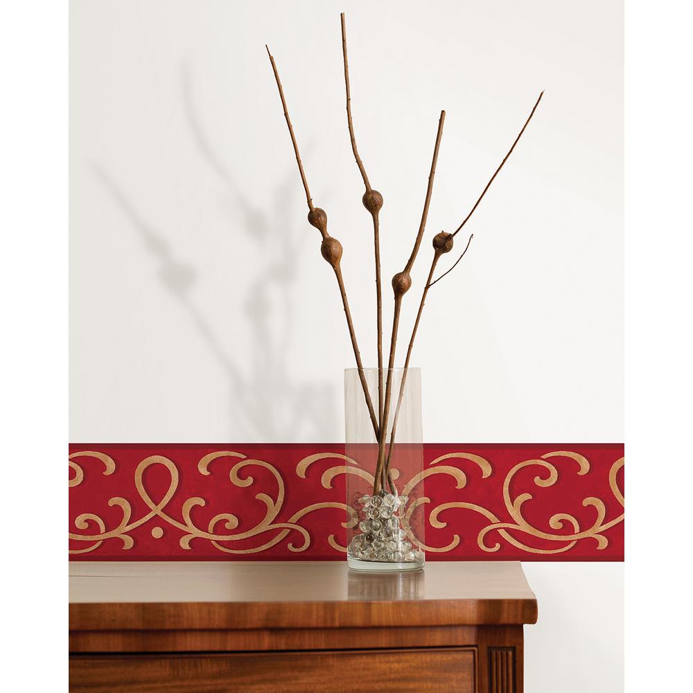 Brewster Carmen Scroll Peel And Stick Wallpaper Border - Twig - HD Wallpaper 