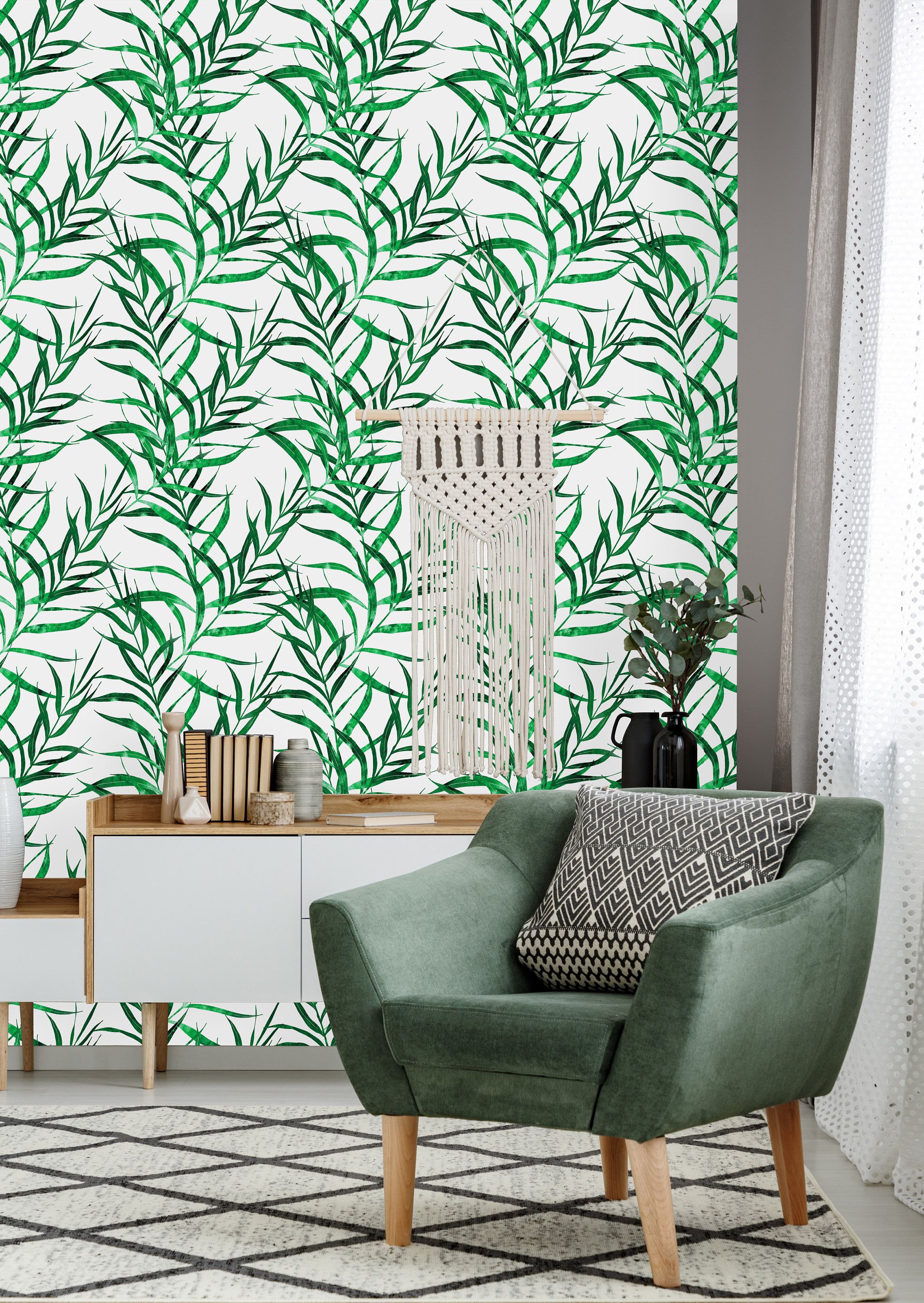 Macrame On Grey Wall - HD Wallpaper 