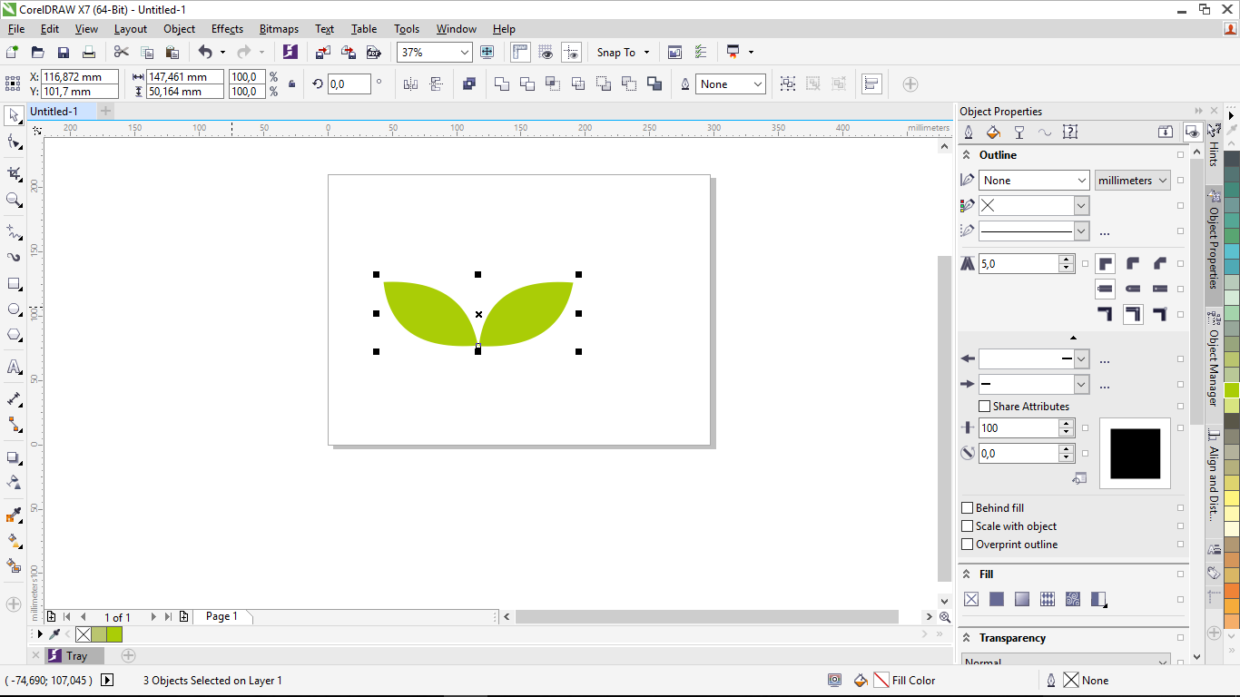 Coreldraw размер