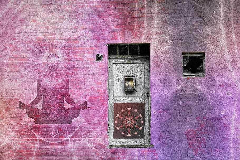 Wall Painted With Person Meditating, Mandala, Chakra, - Chakra Canvas - HD Wallpaper 