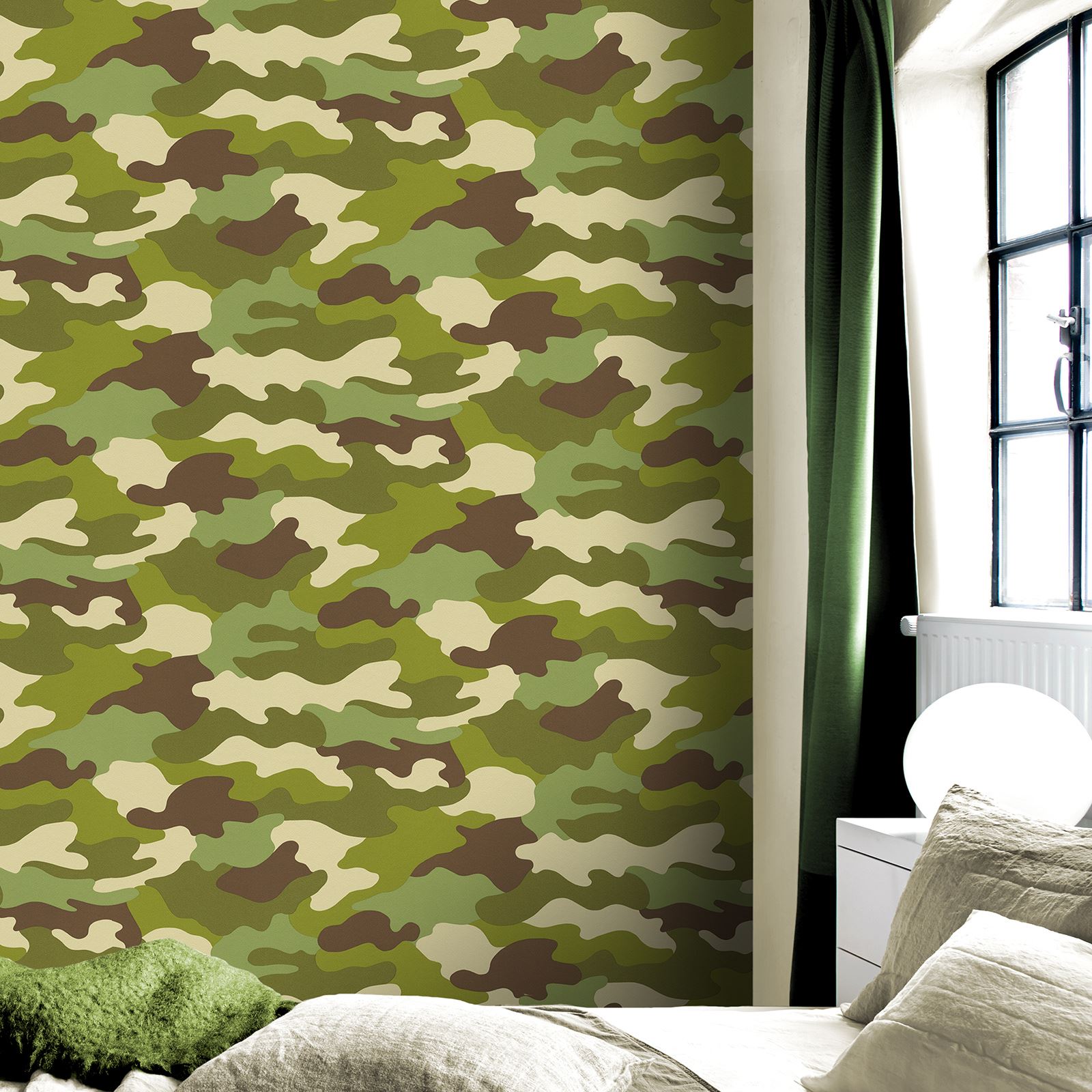 Boys Bedroom Wallpaper Kids Teens Space Camo Football - Roll Army Camouflage Camo Wallpaper Kids Bedroom - HD Wallpaper 