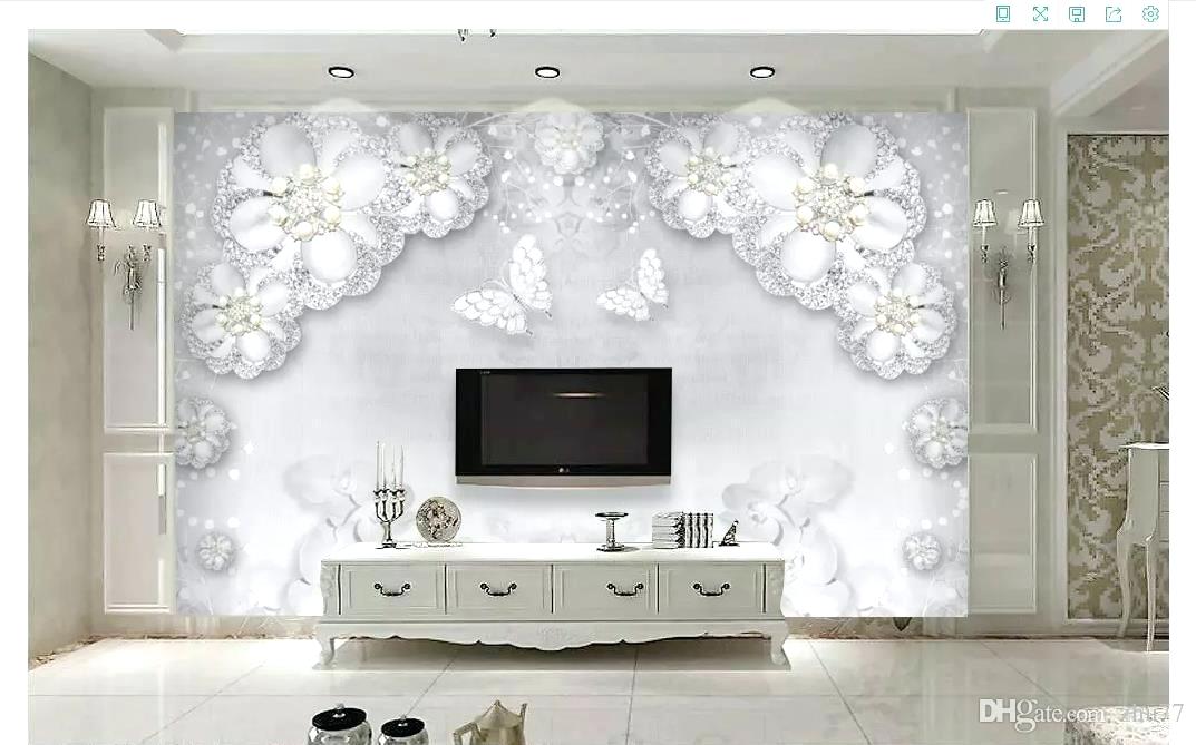 Latest Wallpaper Designs For Living Room Custom Photo - 3 D Tapete Weiss - HD Wallpaper 