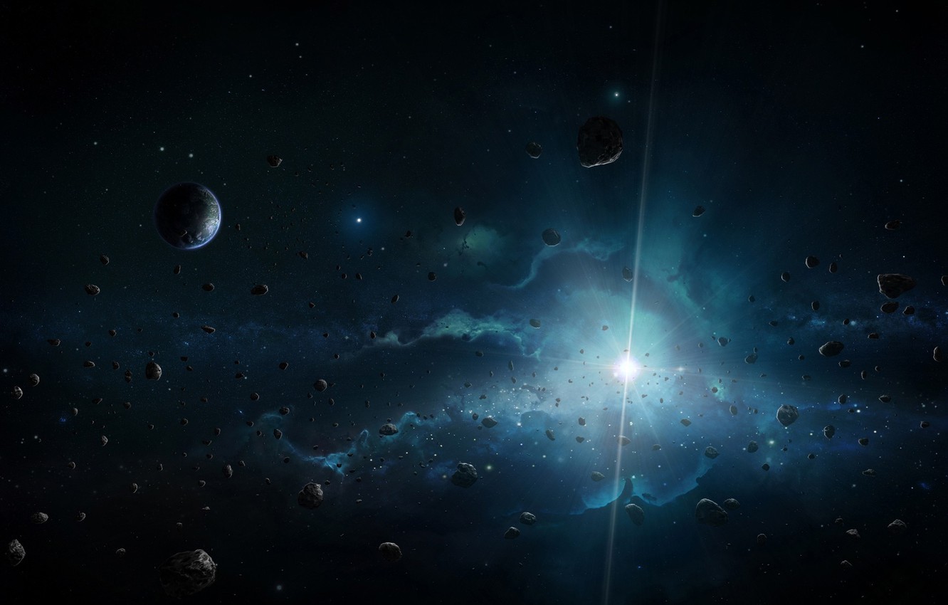 Photo Wallpaper Space, Star, Planet, Asteroids, Art, - Divine Wallpaper Background Hd - HD Wallpaper 