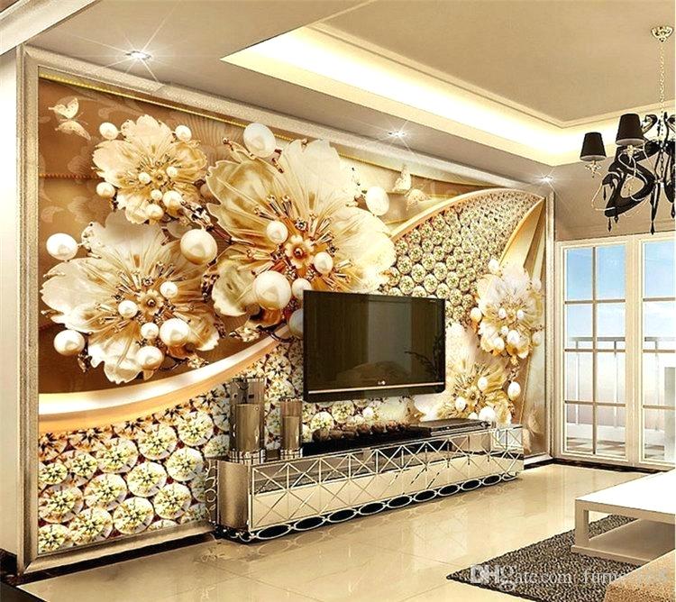 Bedroom Wallpaper Designs Jewelry Flower Wall Mural - Odası Duvar Duvar Kağıtları - HD Wallpaper 
