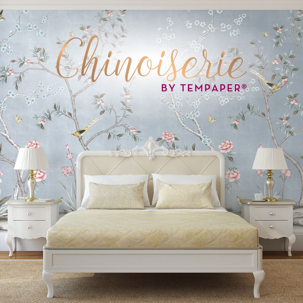 Blue Chinoiserie Wall Paper - HD Wallpaper 