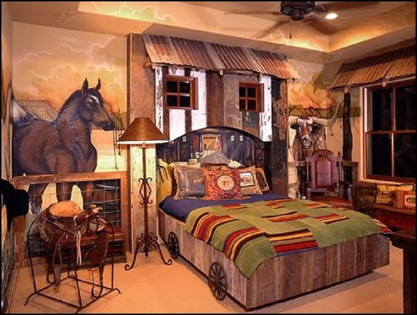 Western Wall Color Ideas - Western Themed Bedroom - HD Wallpaper 