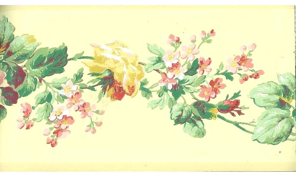 Yellow Wallpaper Border Yellow Rose Floral Ly4309 Wallpaper - Wallpaper - HD Wallpaper 