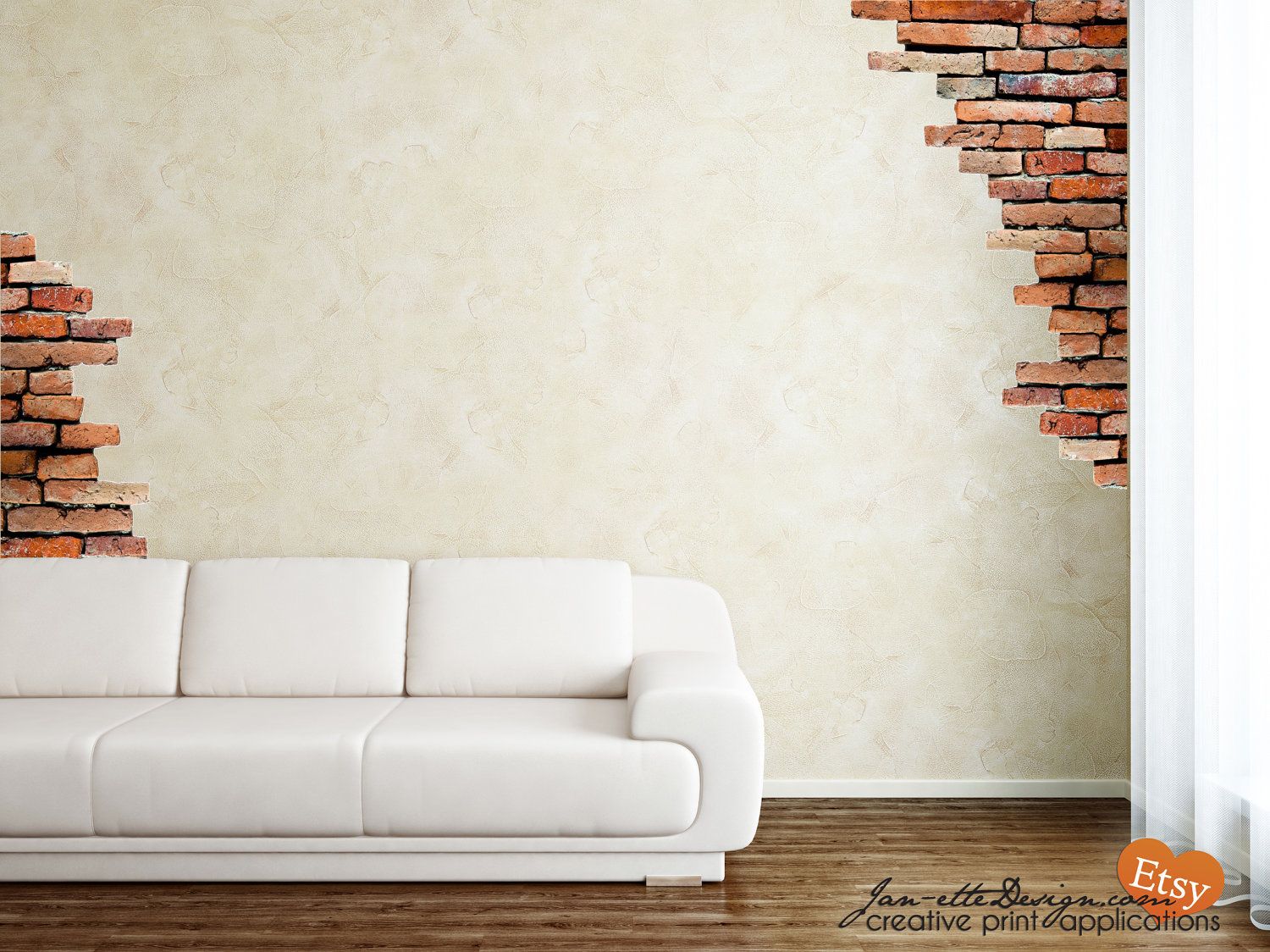 Wall Stickers Brick Design - HD Wallpaper 