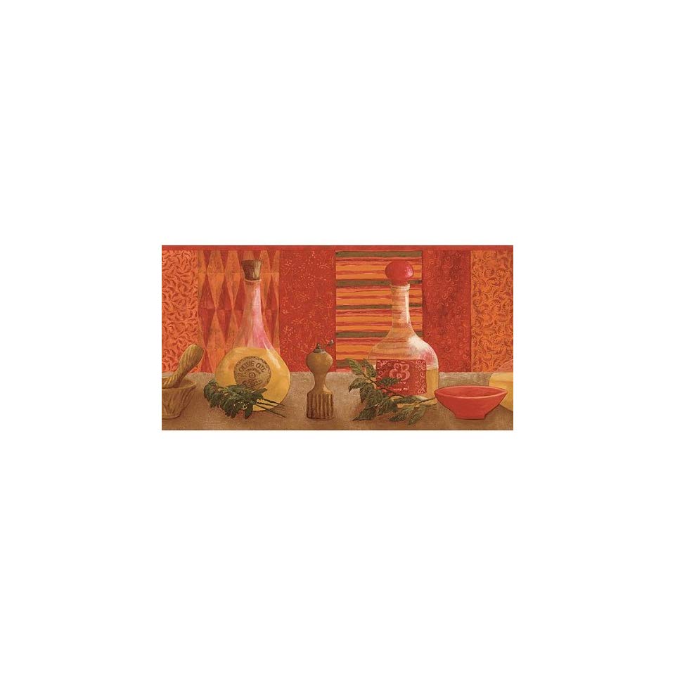 Red Olive Oil Wallpaper Border - Still Life - HD Wallpaper 