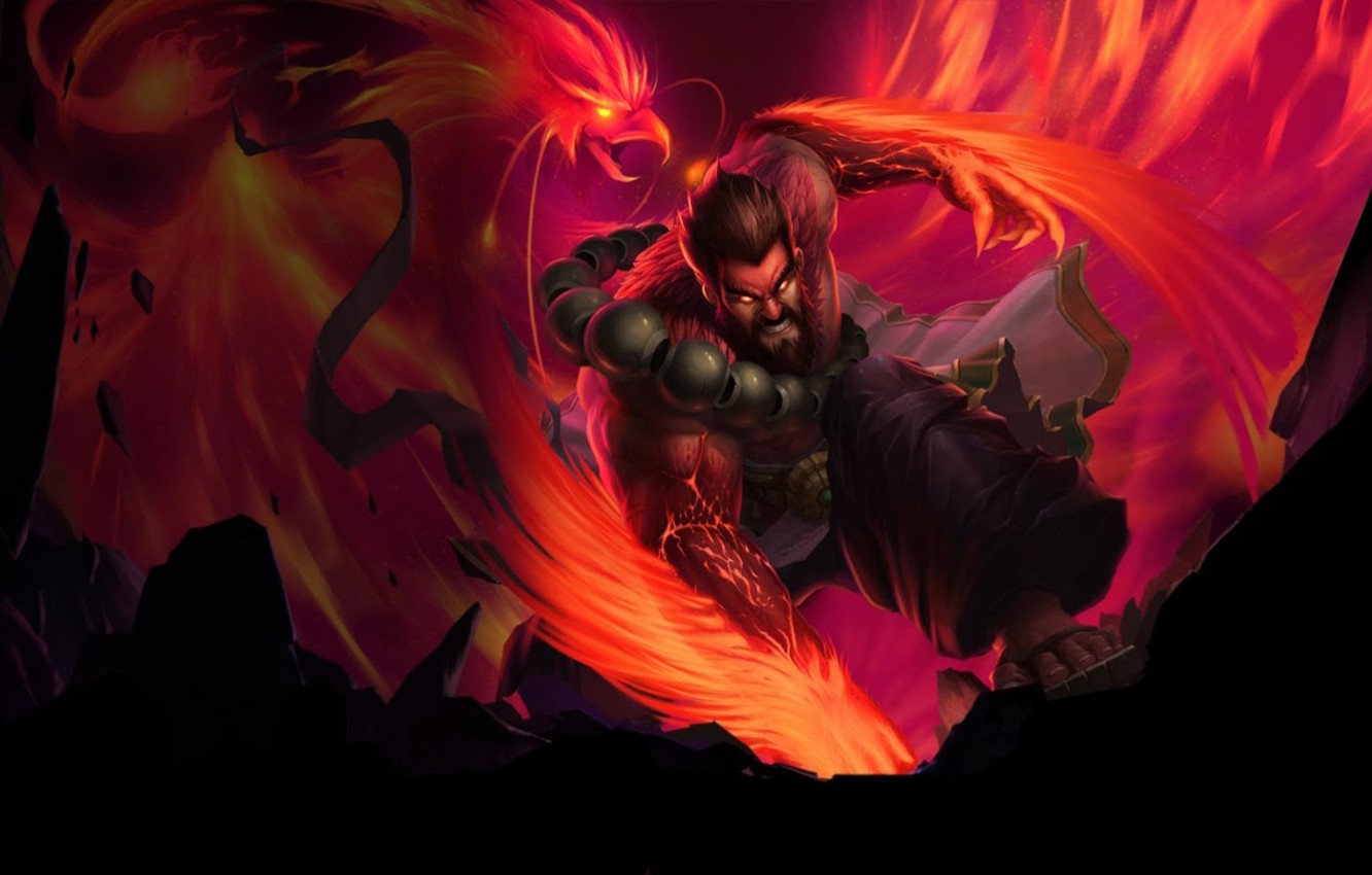 Photo Wallpaper Phoenix, League Of Legends, Lol, League - Spirit Guard Udyr Phoenix Stance - HD Wallpaper 
