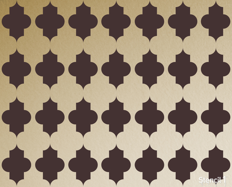 Quatr Brown Beige-1 - Quatrefoil Pattern - HD Wallpaper 