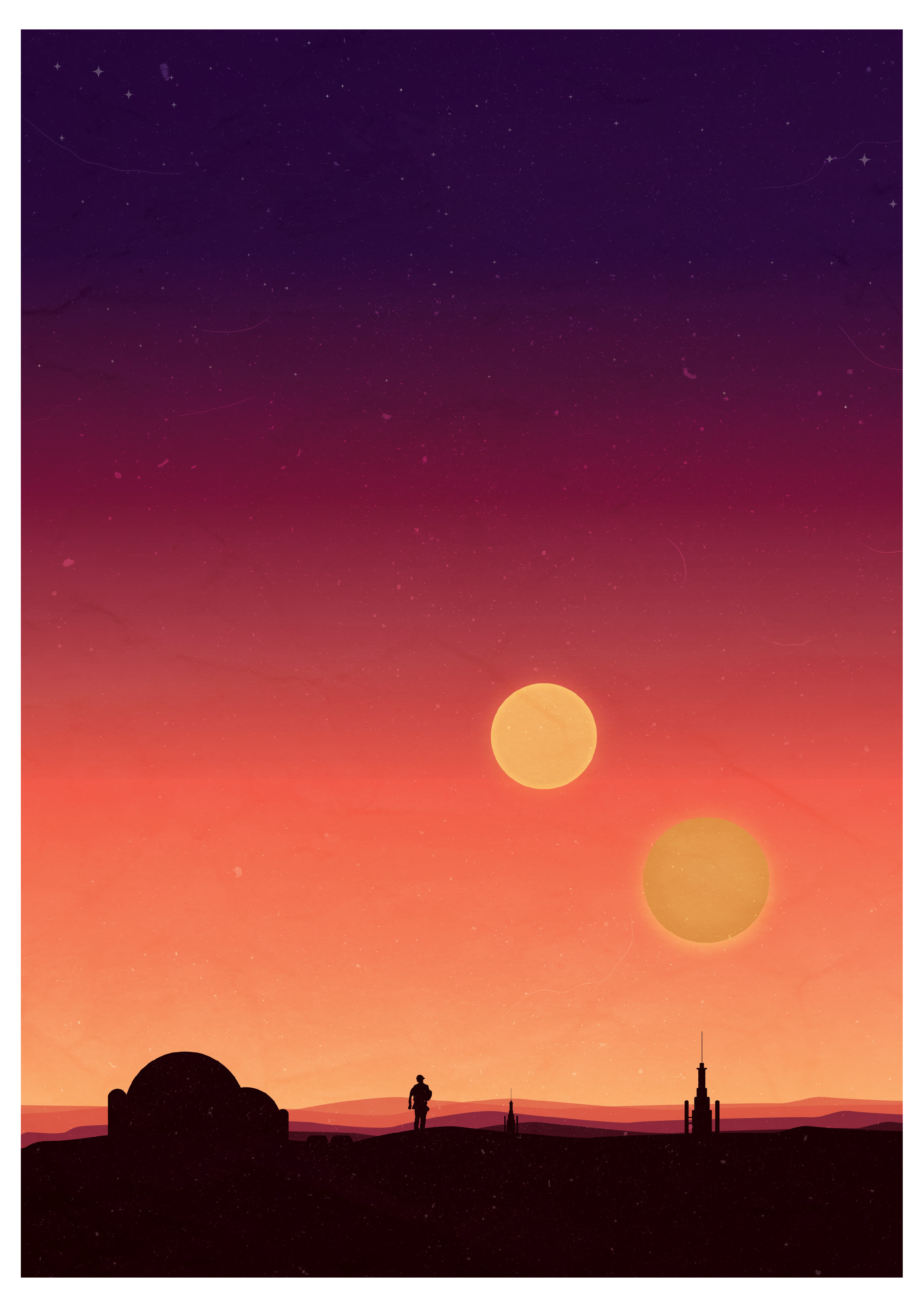 Star Wars Binary Sunset Poster - HD Wallpaper 