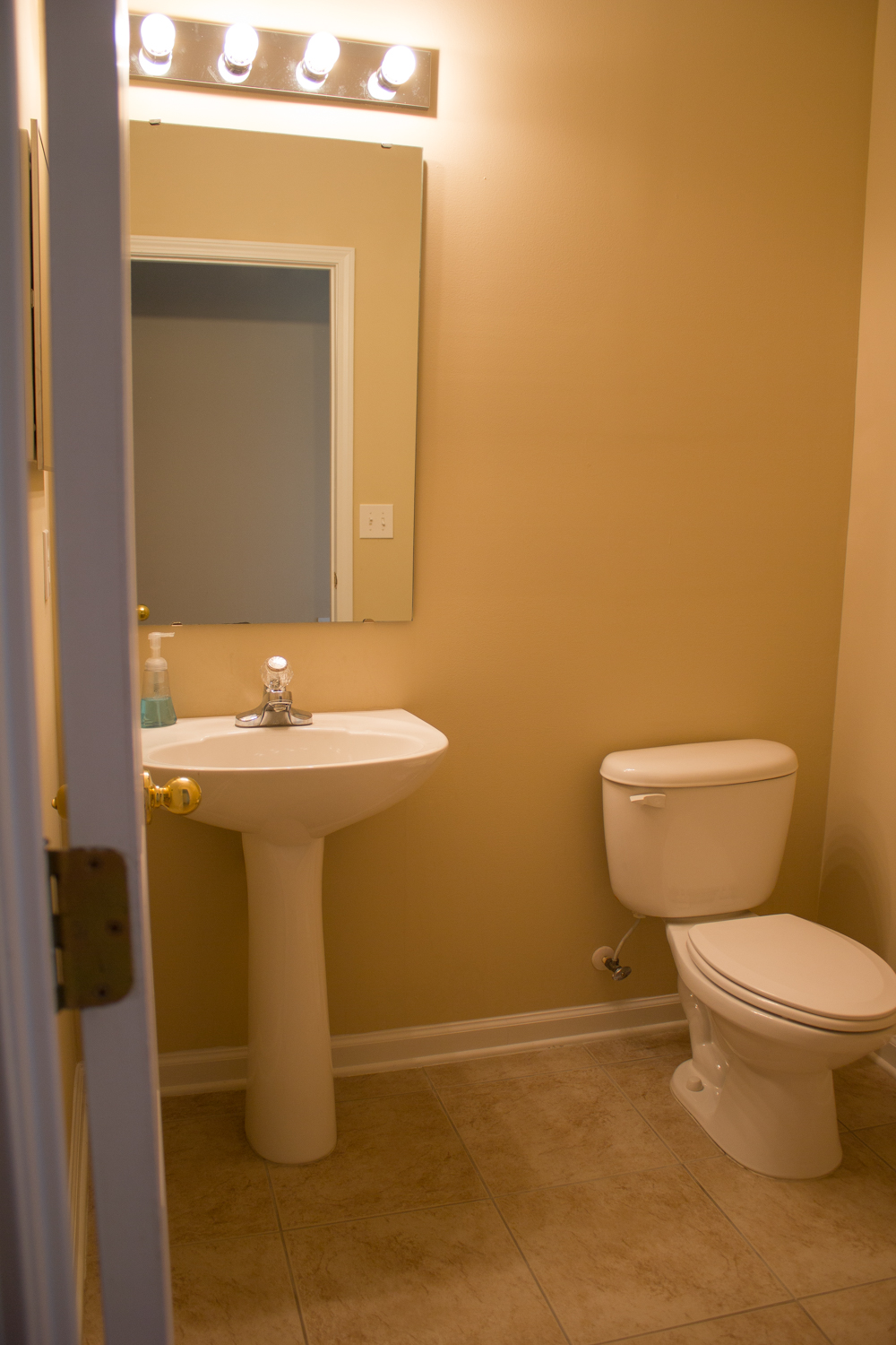 Elegant Half Bath On A Budget Using Devine Color Wallpaper - Upgrading Builder Grade Powder Room - HD Wallpaper 