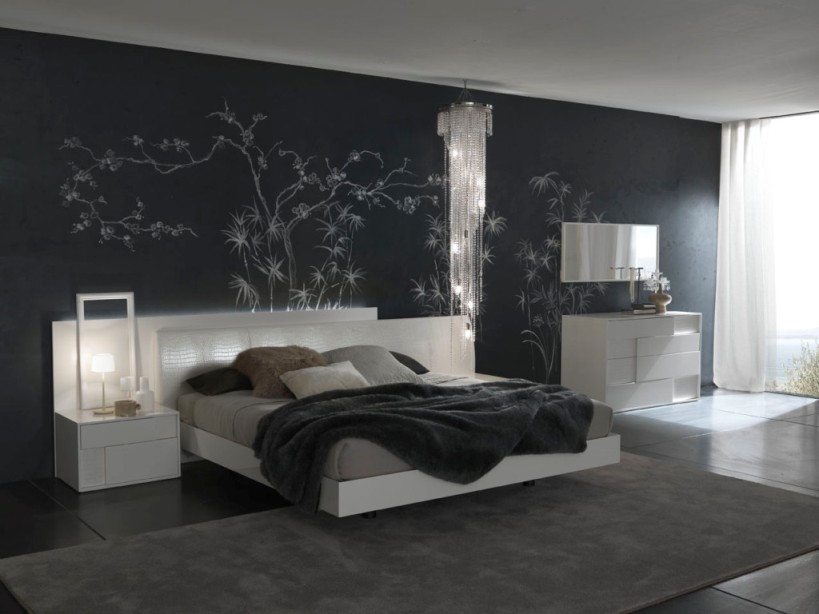 Beautiful Home Main Bedroom Wallpaper Design - Room With Grey Carpet - HD Wallpaper 
