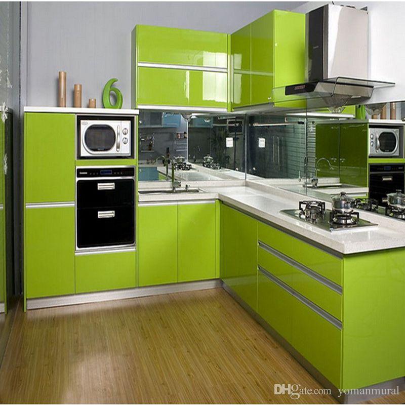Modern Kitchen Cabinet Green - HD Wallpaper 