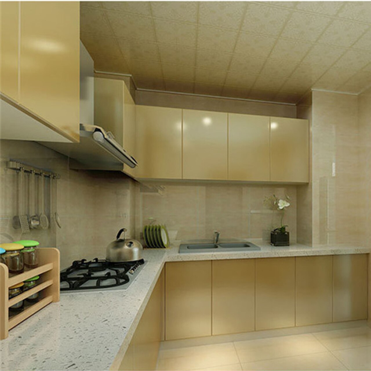 Waterproof Kitchen Cabinet Colours - HD Wallpaper 