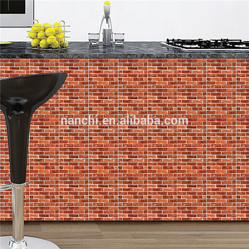 3d Red Brick Wall Sticker Vinyl Self Adhesive Pvc Waterproof - Wall Decal - HD Wallpaper 