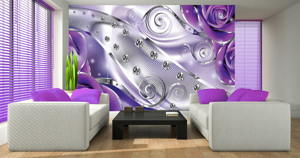 Modern 3d Wallpaper Murals For Living Room - Фототапети За Спалня В Лилаво - HD Wallpaper 