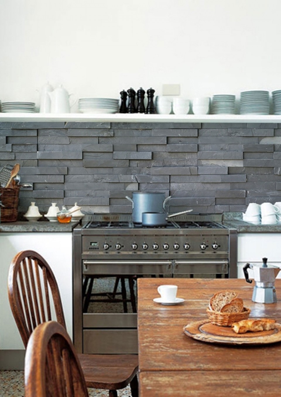 Kitchen Slate Tiles - HD Wallpaper 