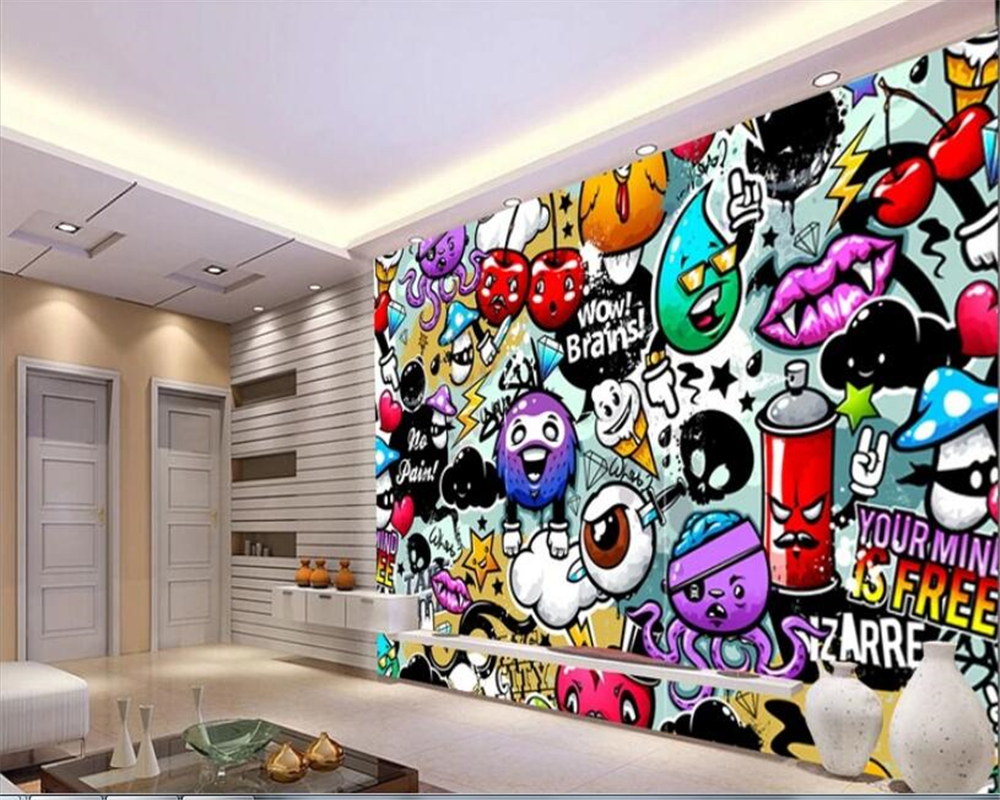 Living Room Graffiti Design - HD Wallpaper 