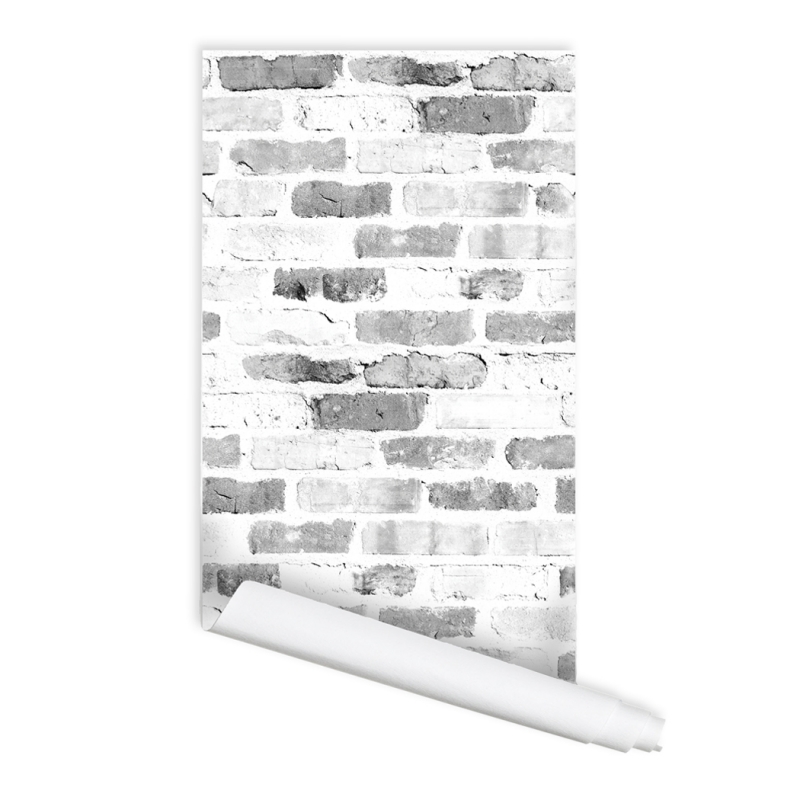 Old White Brick Wall Pattern 02 Peel & Stick Repositionable - Wallpaper - HD Wallpaper 