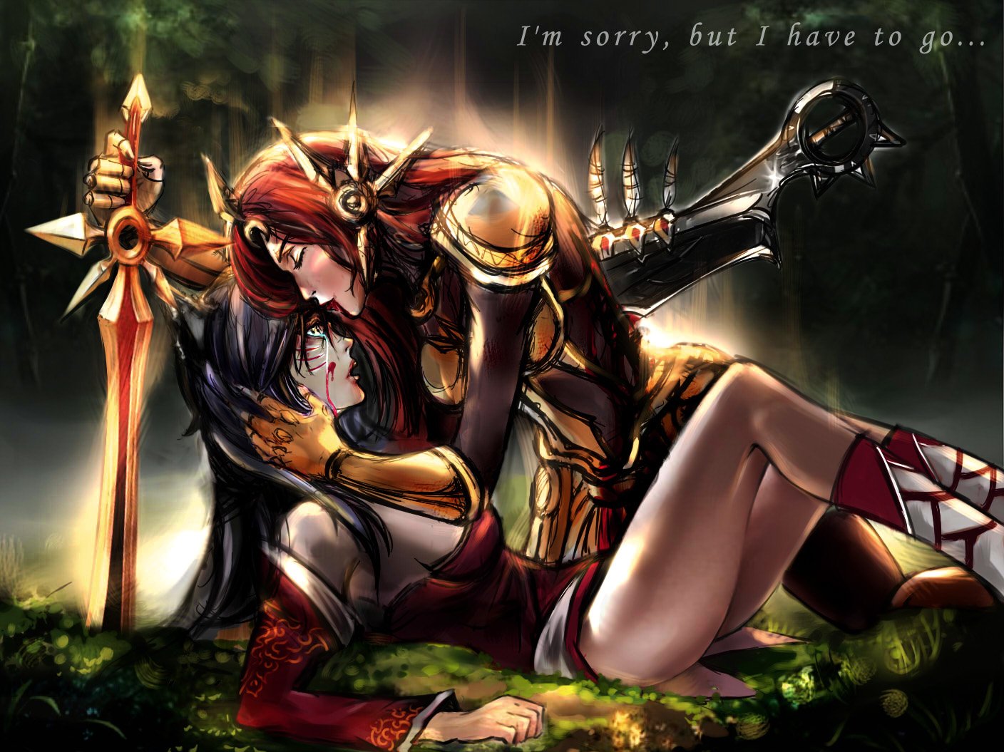League Of Legends Ahri And Leona - HD Wallpaper 