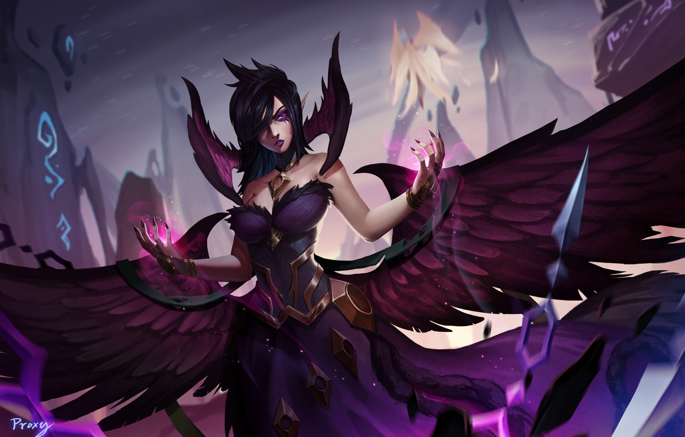 Photo Wallpaper Girl, Magic, Wings, Art, Art, Fiction, - Morgana Lol - HD Wallpaper 