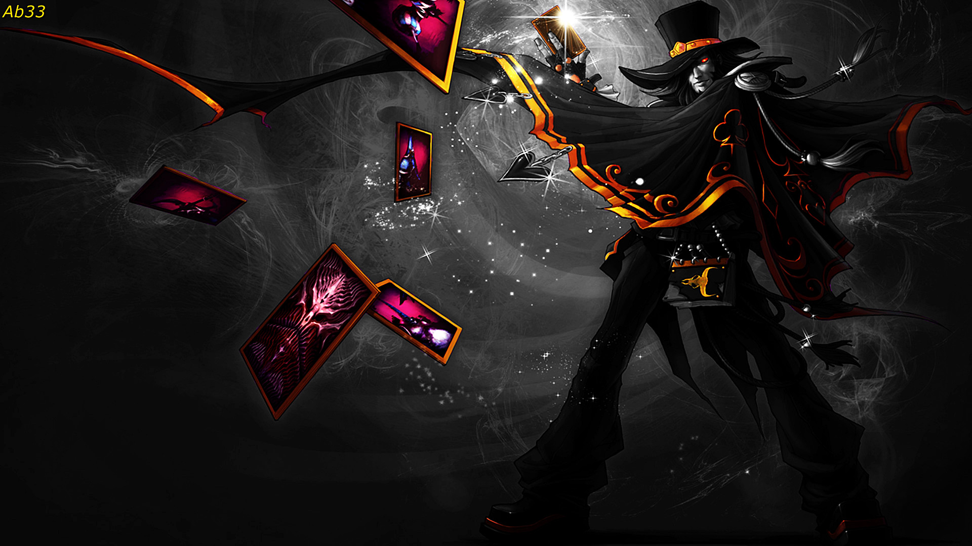 League Of Legends Twisted Fate Magnificent Black And - Twisted Fate Wall Paper - HD Wallpaper 