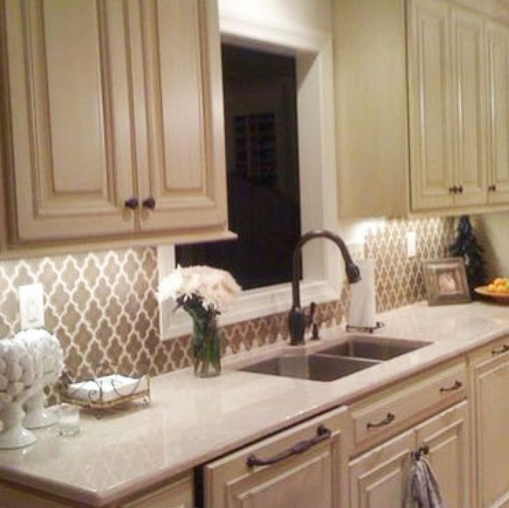 Washable Kitchen Wallpaper Best Of Contact Paper Backsplash - Wallpapered Backsplash In A Kitchen - HD Wallpaper 