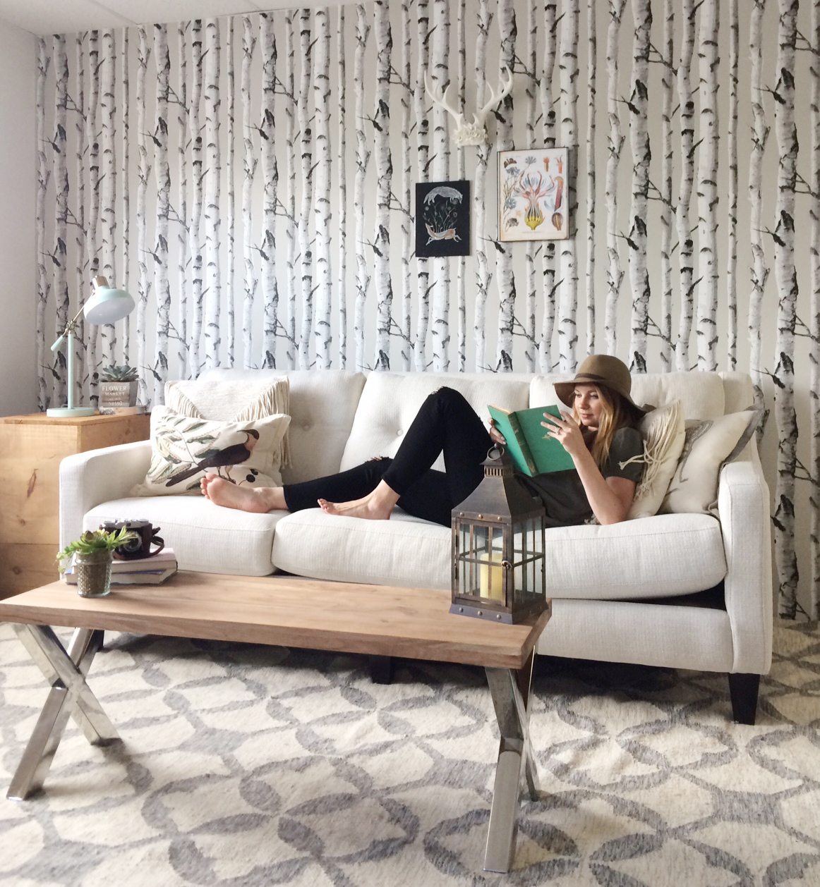 Birch Tree Pattern Peel And Stick Nuwallpaper - Peel And Stick Birch - HD Wallpaper 