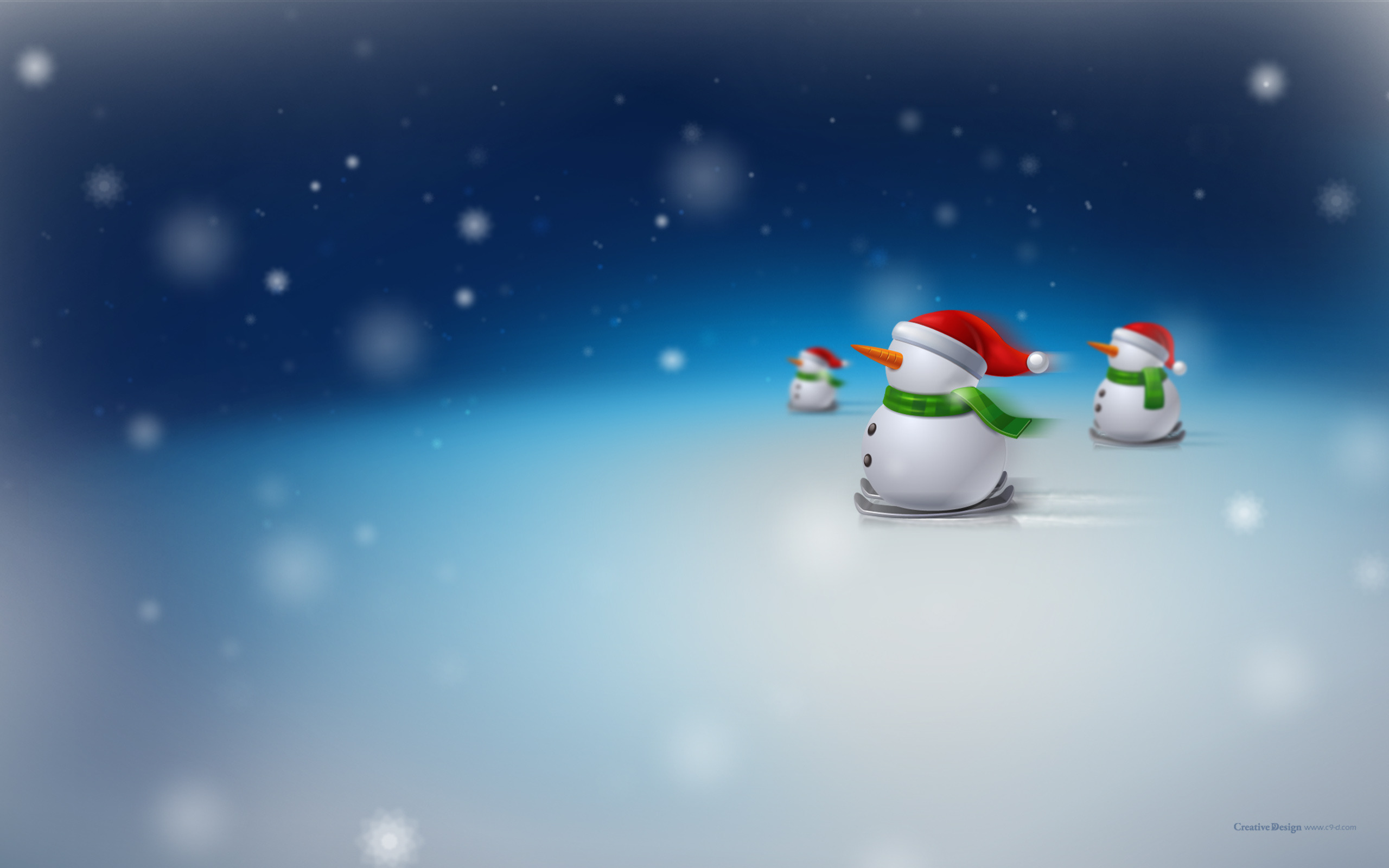 Christmas Snowman Santa Hats Wallpaper - Snowmen - HD Wallpaper 