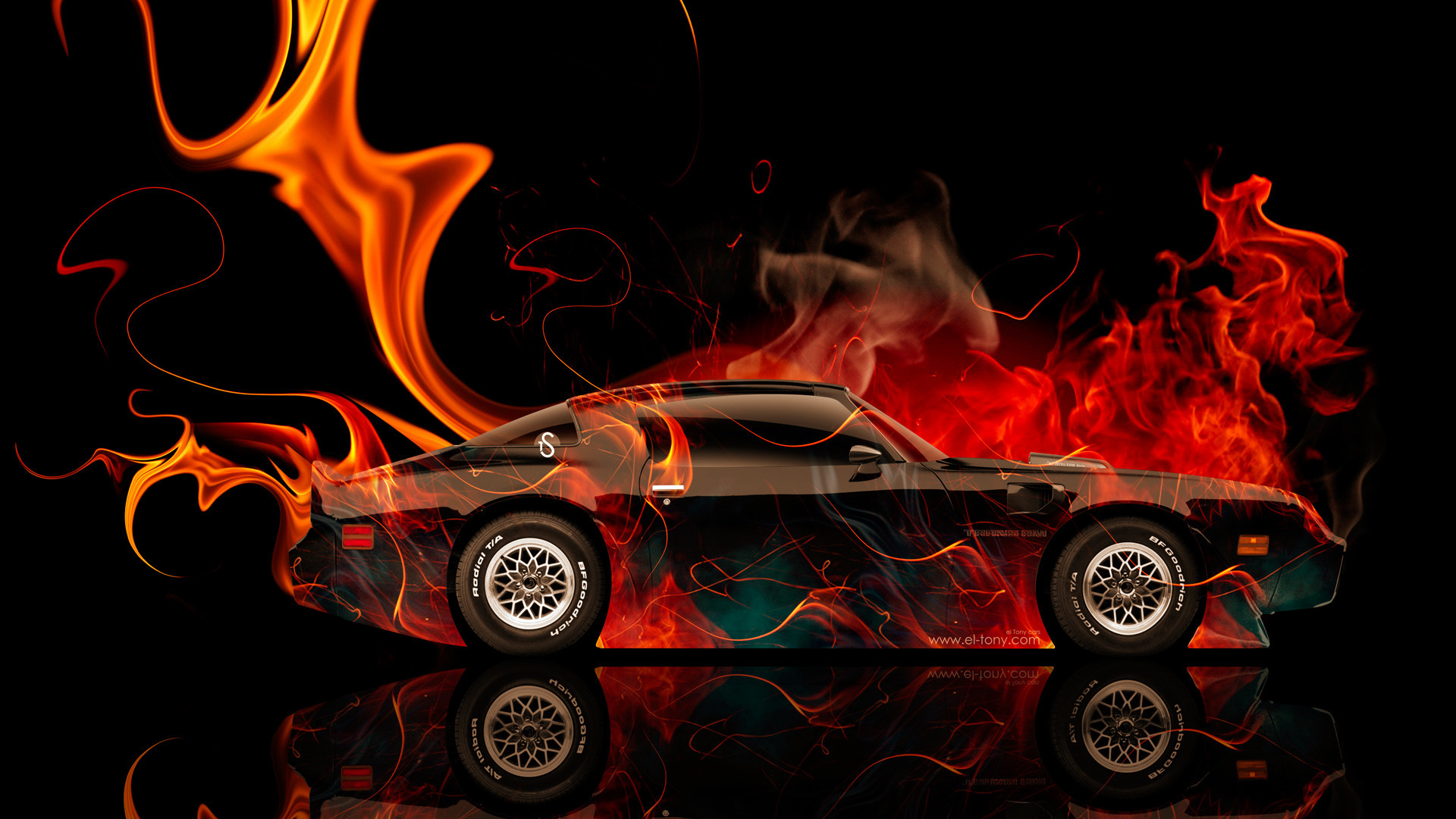 1920x1080, Pontiac Trans Am Wallpapers - Pontiac Firebird On Fire - HD Wallpaper 