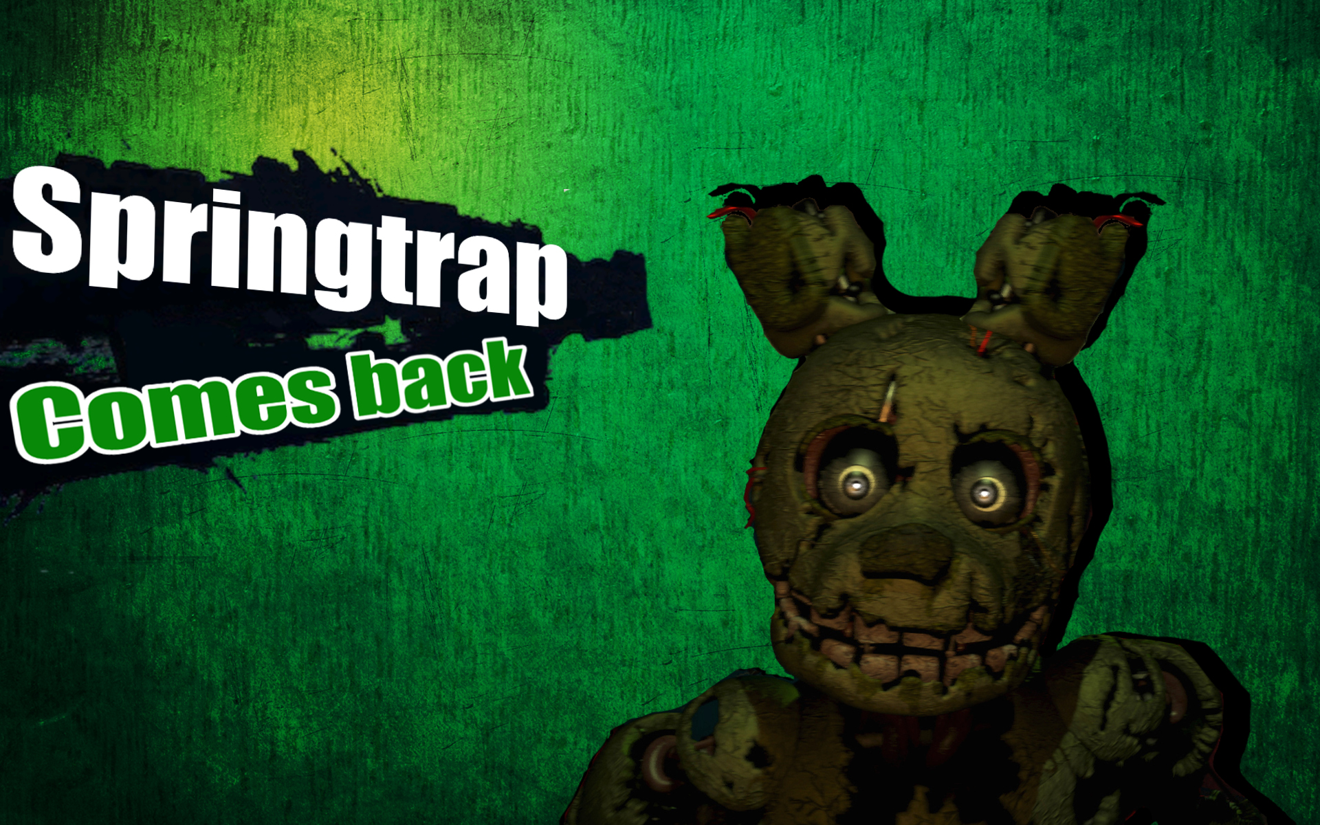 Springtran Comes Back Five Nights At Freddy S 3 Green - Fnaf Night At Freddy - HD Wallpaper 
