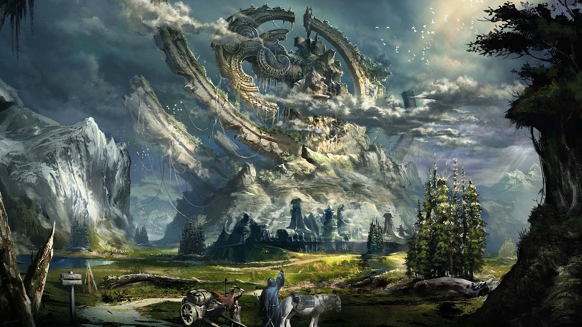 Epic Fantasy Landscape - HD Wallpaper 